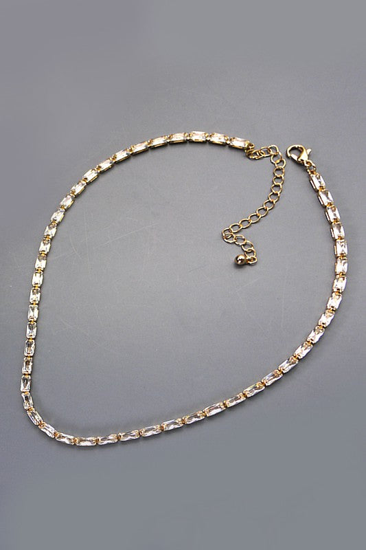 Thin Baguette | Gold Necklace