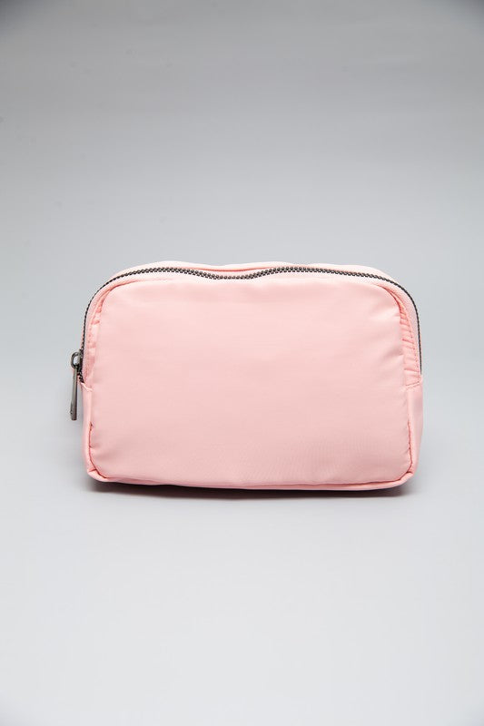 Crossbody Nylon Belt Bag | Pink