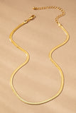 Herringbone Flat Short Necklace | Gold