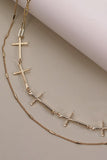 Cross Link Double Layer | Gold Necklace