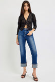 Risen Jeans | High Rise Ankle Straight Cuffed