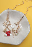 Christmas Tree Charm Mitten Necklace | Gold
