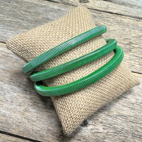 Omega Chain Stretch Bracelet Set | Green