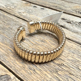 Flat Coil Bracelet Cuff | Gold
