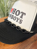 I <3 Hot Cowboys Foam Trucker Cap + Jewelry Charm | Black