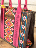 Wrangler Canvas Crossbody Mini Tote Bag | Hot Pink