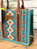 Wrangler Canvas Crossbody Mini Tote Bag | Turquoise