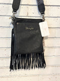 Wrangler Vintage Floral Embossed Crossbody Bag | Black
