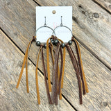Leather Tassel Earrings | Silver