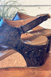 The Isabella Tooled Wedge | Chocolate