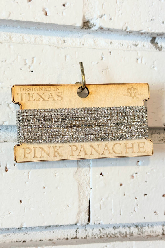Clear+Silver Petite Crystal Stretch Bracelet Set | Pink Panache