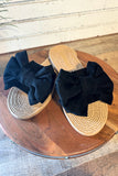 Athena Braided Sole Bow Sandal | Black