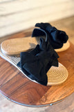 Athena Braided Sole Bow Sandal | Black