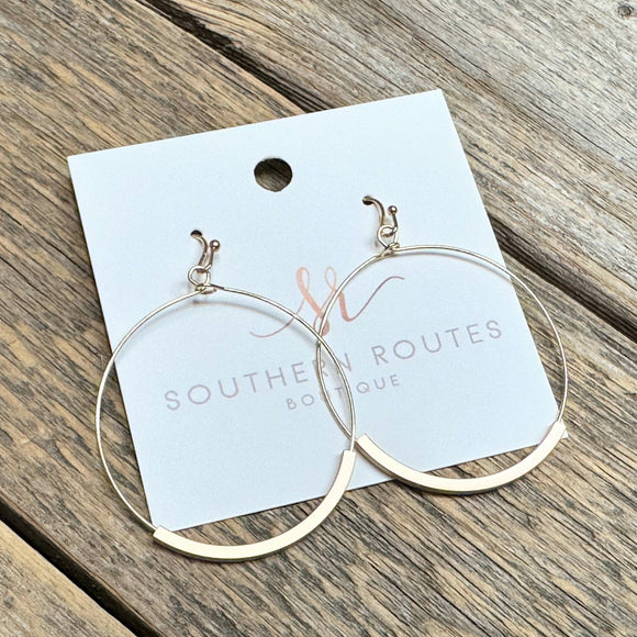Matte/Shiny Circle Earrings | Gold