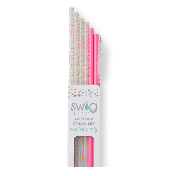 Confetti | Reusable Tall Straw Set | Swig