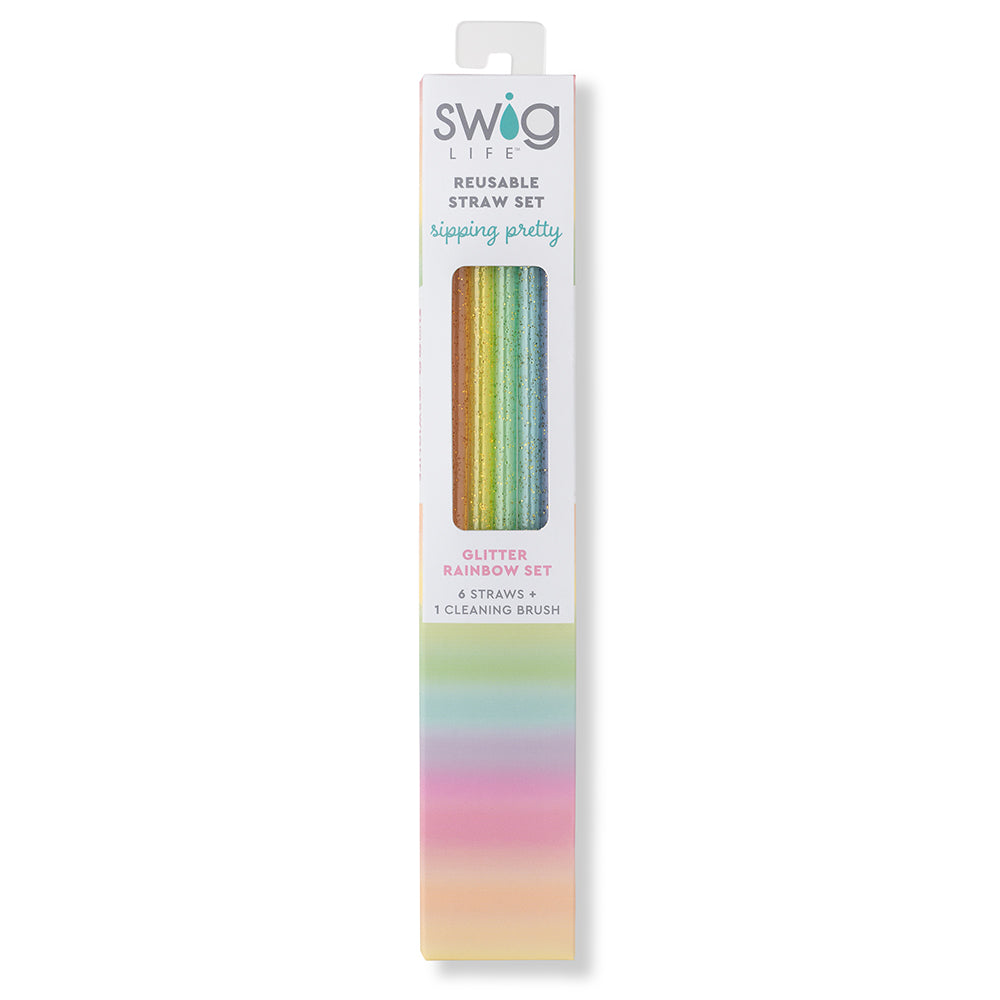 Swig™ Christmas Glitter Tall Straw Set