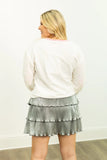 Glitter Nutcrackers Sequin Sweatshirt Top | White