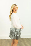 Glitter Nutcrackers Sequin Sweatshirt Top | White