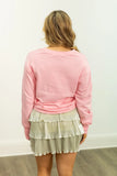 Holly Jolly Sequin Sweatshirt Top | Pink