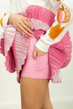 Shimmer Ruffle Skirt w/ Shorts | Pink