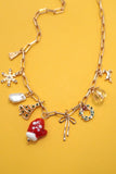 Christmas Tree Charm Mitten Necklace | Gold