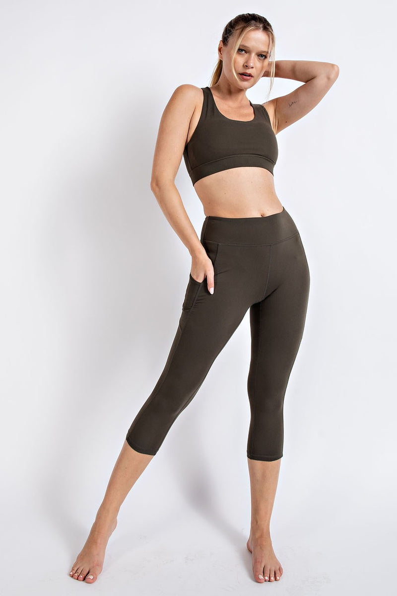 Butter Soft Yoga Capri Leggings | Olive