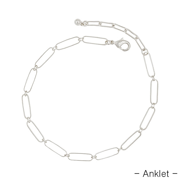 Thin Chain Anklet | Silver