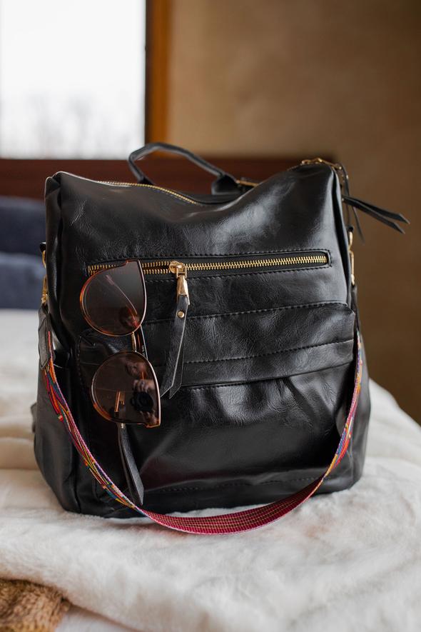 Vegan Leather Backpack | Black