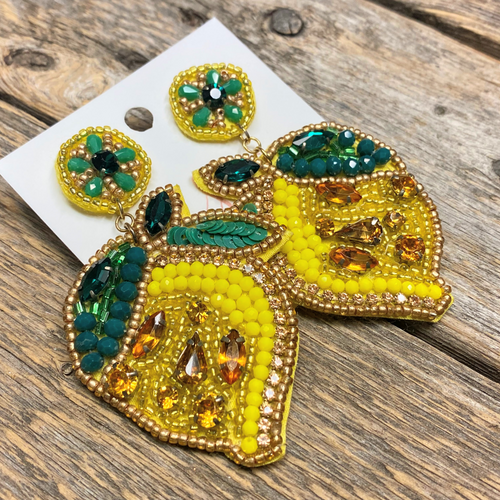 Seed Bead Statement Earrings