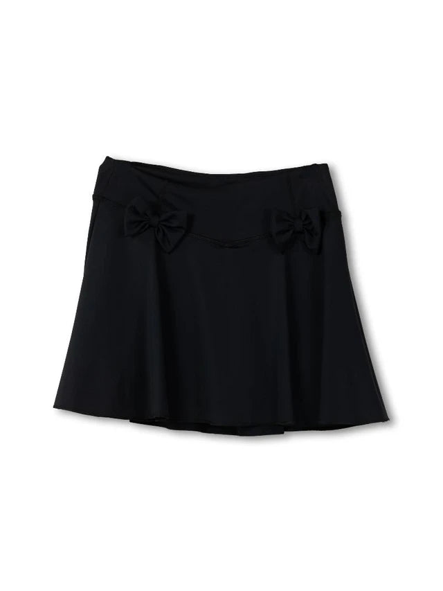 Double Bow Activewear Skort | Black