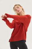 Relaxed Fit Pullover Sweater | Redwood