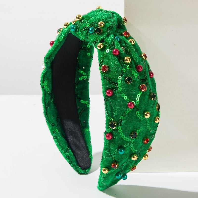 Embellished Sequin Christmas Knotted Headband | Various