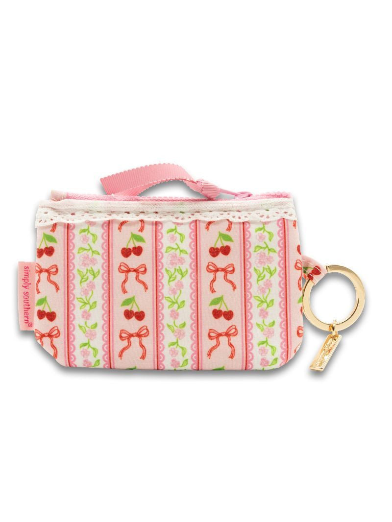 Zipper ID Keyring Wallet | Cherries Bows