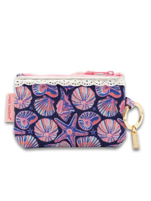 Zipper ID Keyring Wallet | Bright Seashells