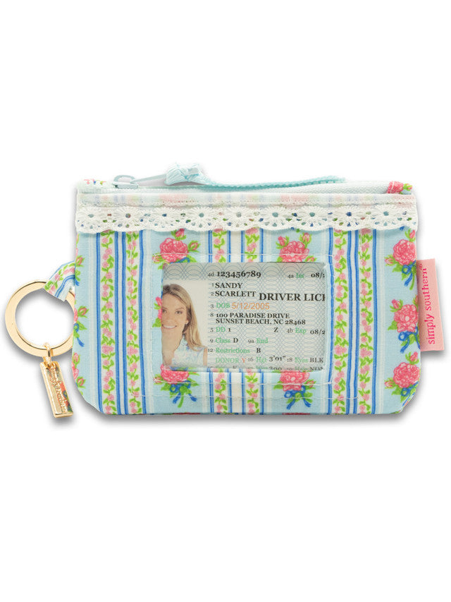 Zipper ID Keyring Wallet | Roses