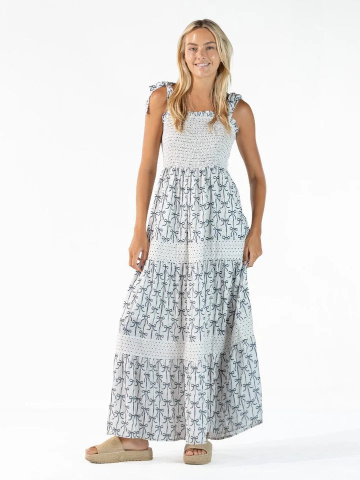 Tie Shoulder Bow Maxi Dress | Navy