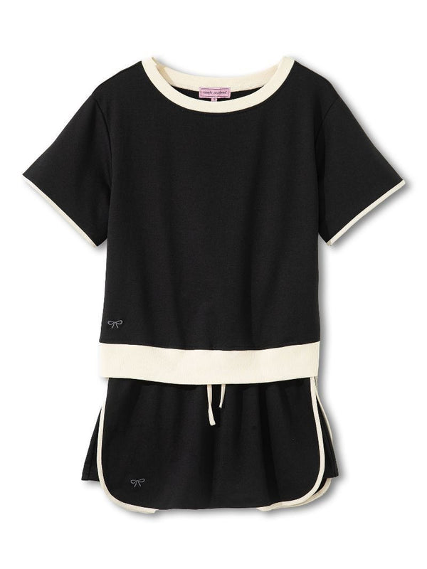 Contrast Activewear Skort Set | Black