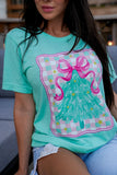 Preppy Christmas Tree Tee | Heather Mint