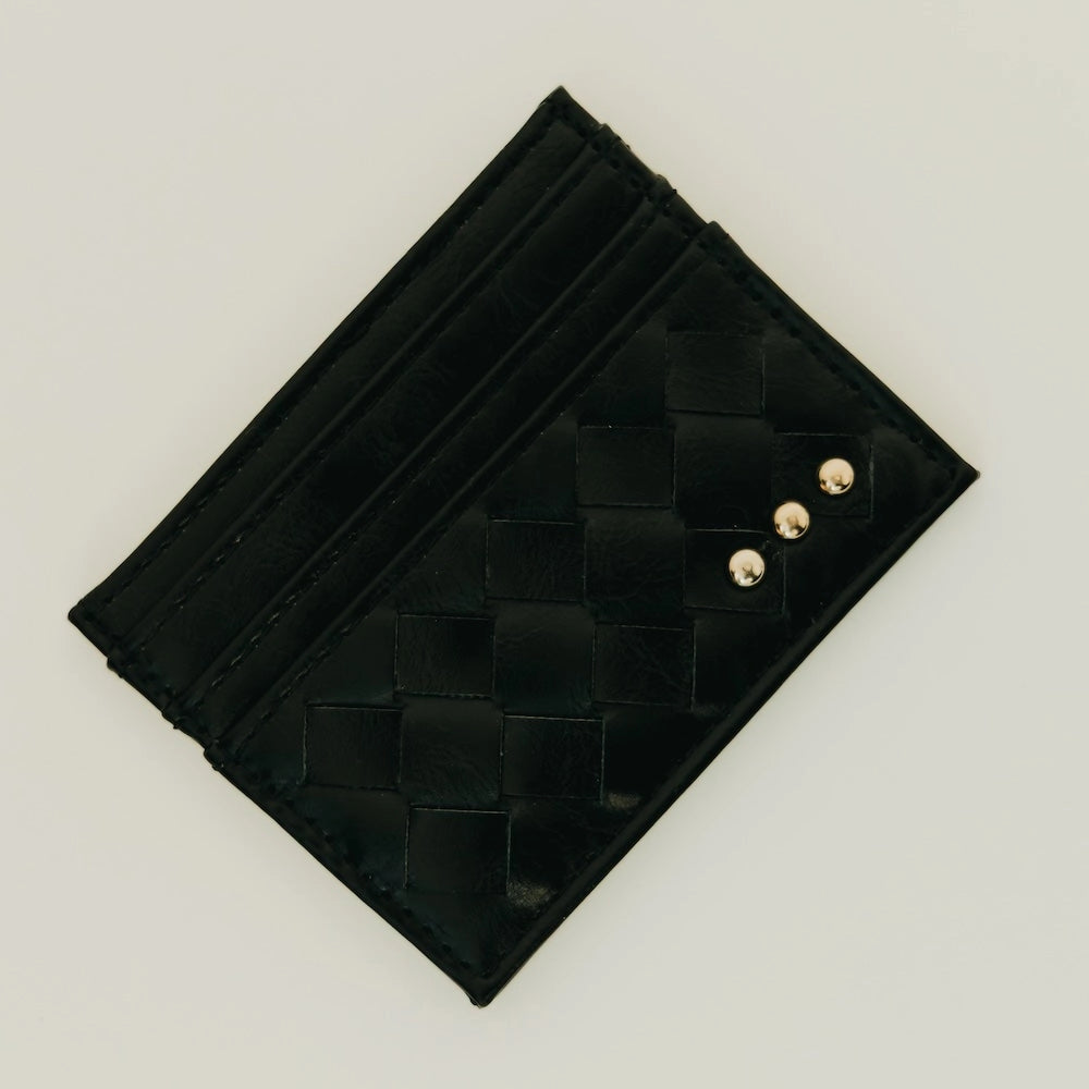 Mariah Woven Small Card Holder | Black