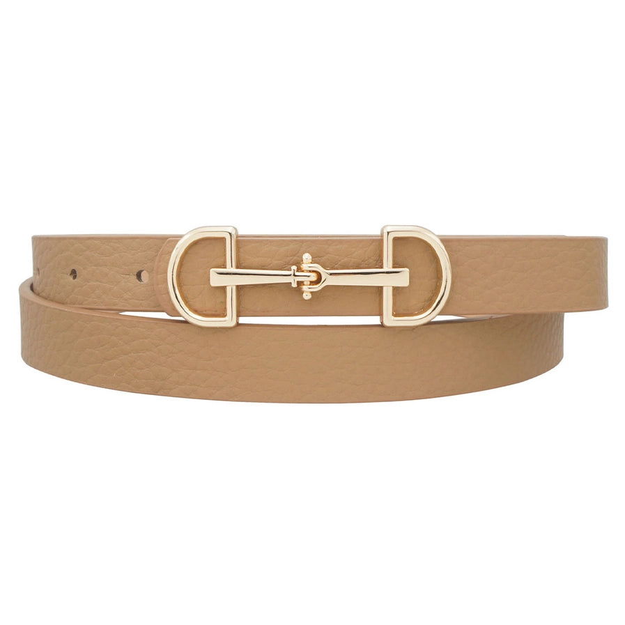 Horse Bit Faux Leather Belt | Tan