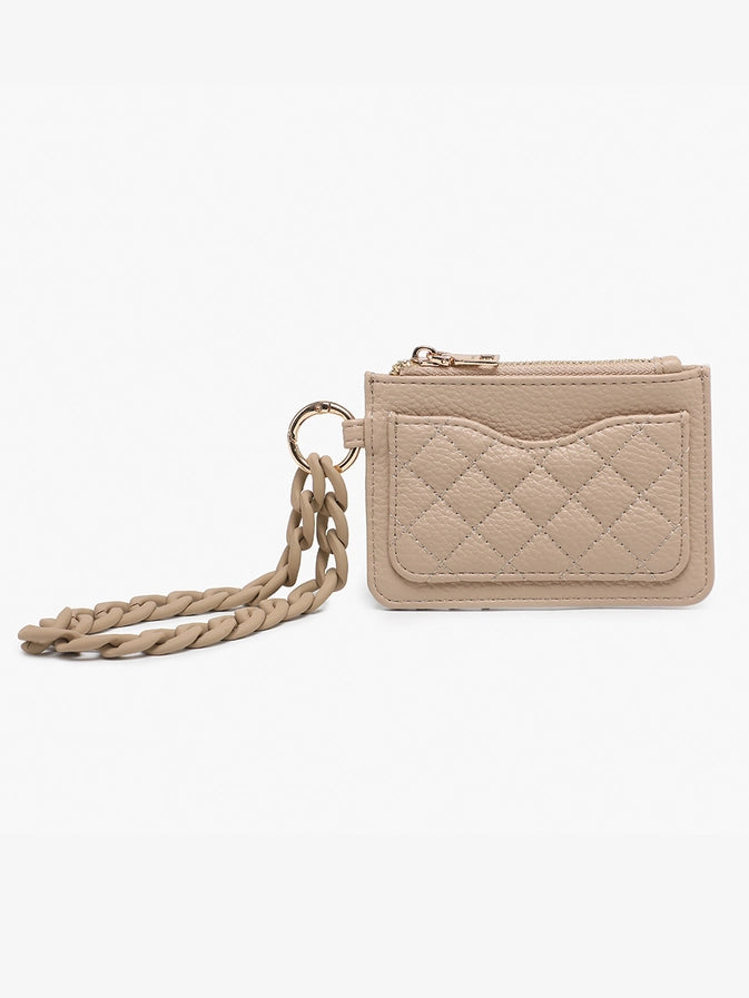 Rhodes Quilted Wallet+Chain Bangle | Taupe