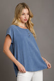 Linen Mineral Washed Top | Blue