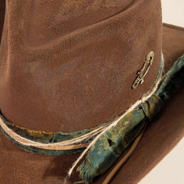 Distressed Western Cowboy Hat | Dark Brown