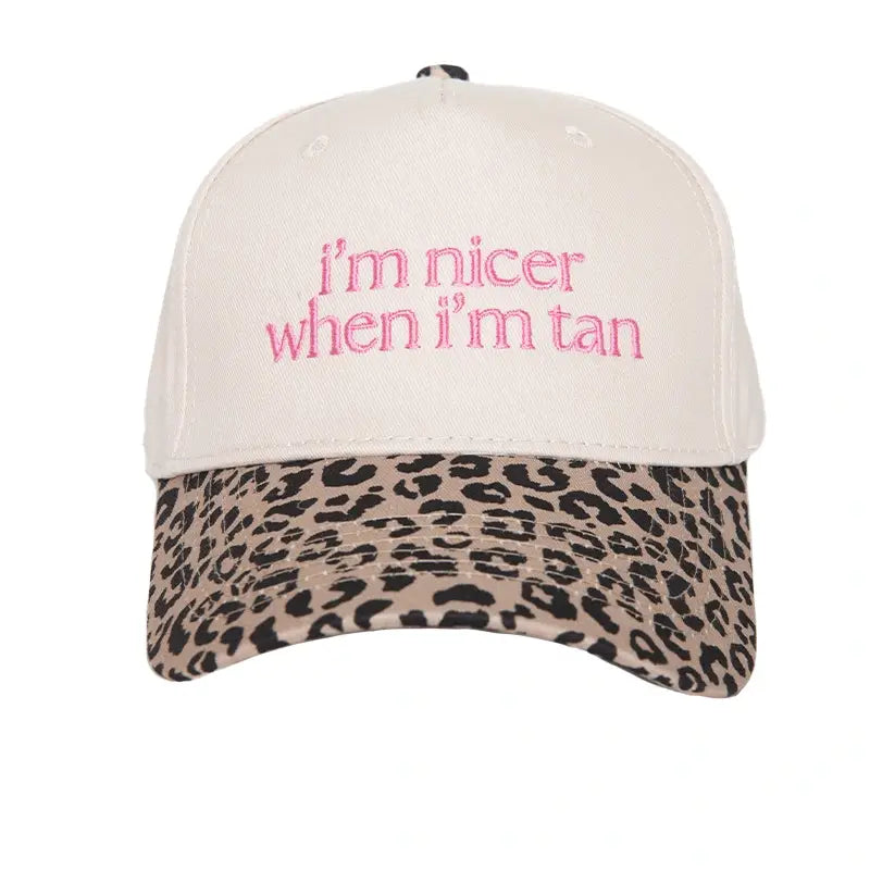 I'm Nicer When I'm Tan Trucker Cap | Leopard