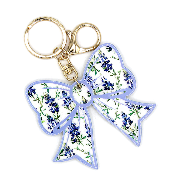 Resin Glitter Keychain/Bag Charm | Bluebonnet Bow