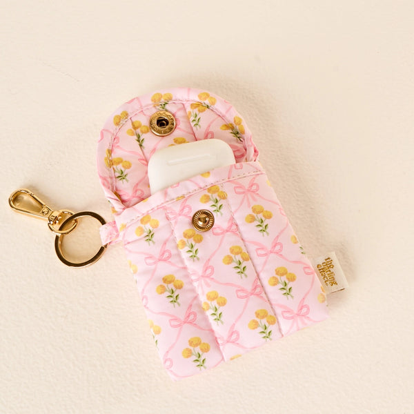 Puffy Earbud Case Keychain | Marigold Pink