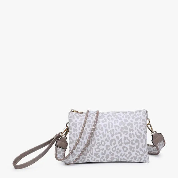 Izzy Vegan Leather Crossbody Bag | Cheetah Grey
