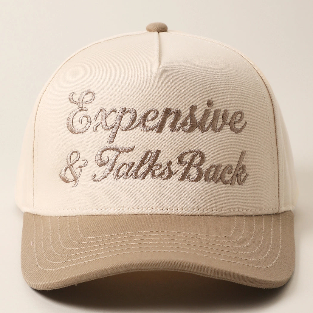 Expensive & Talks Back Trucker Cap | Beige