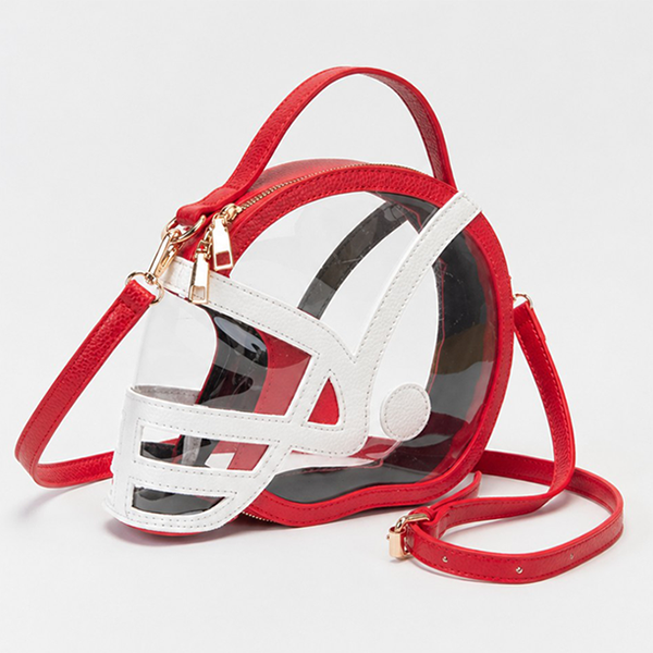 Game Day Football Helmet Clear Bag | Red/White