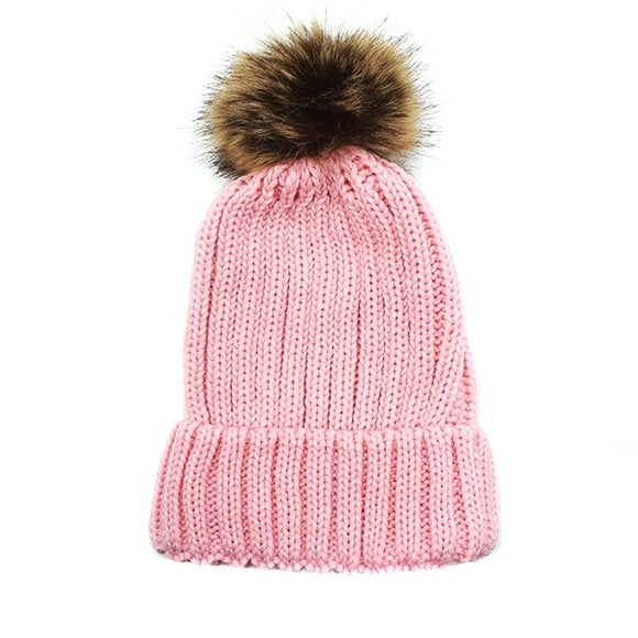 Knit Pom Beanie | Pink